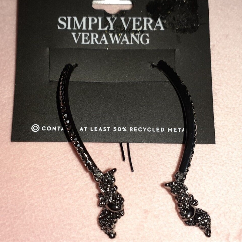 Simply Vera Vera Wang Jet Stone Bat Earrings